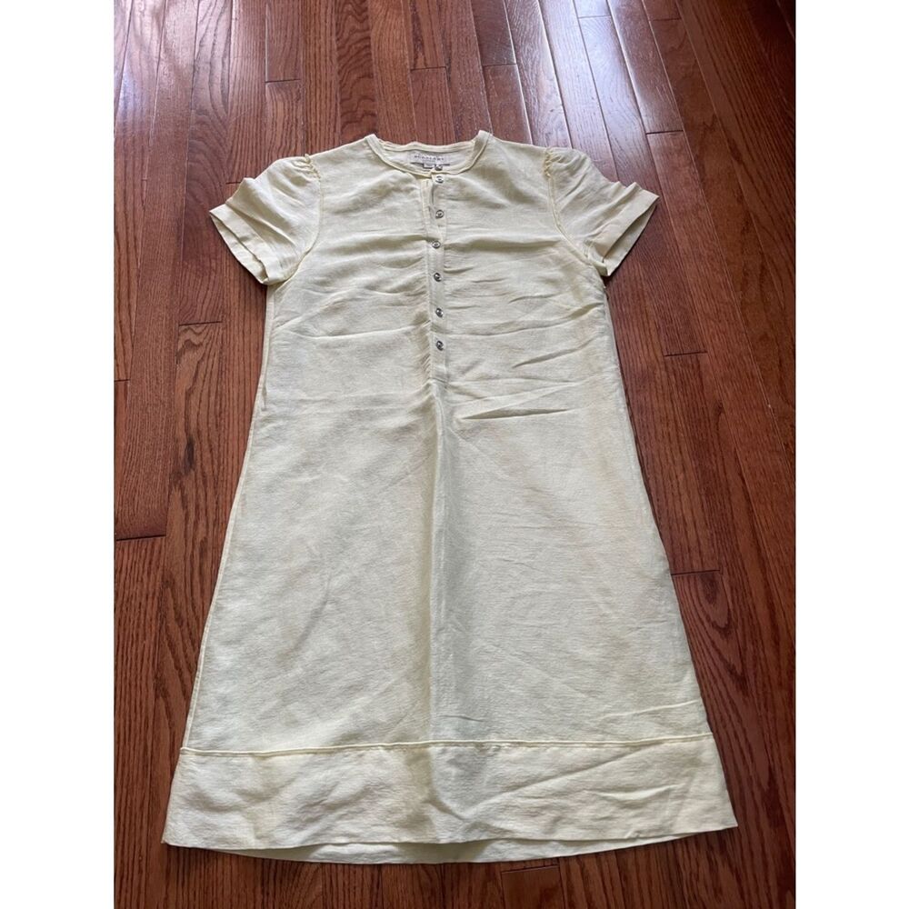 Burberry Yellow Linen Shirt Dress Women’s Sz 8